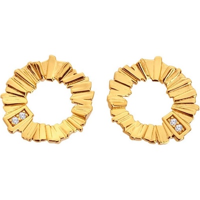 Hot Diamonds pozlacené náušnice s diamanty a topazy Golden Edit Hope DE837