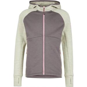 Stoic Детско вълнено яке Stoic Kid's MerinoFleece240 StorforsSt. Zip Hoody Merino hoodie - Stone Grey Melange / Dark Purple - размер 164 (EU) (703-6423-0516)