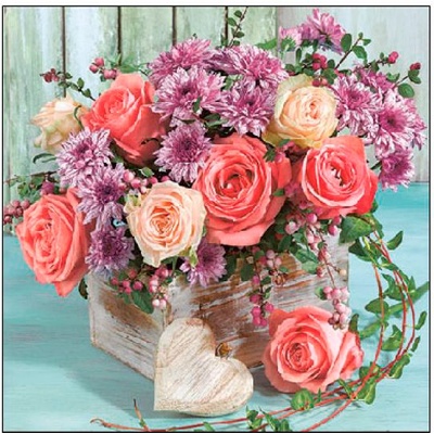 Amabiente Салфетки Ambiente Roses and Chrisanthemums, 20 броя (12513010)