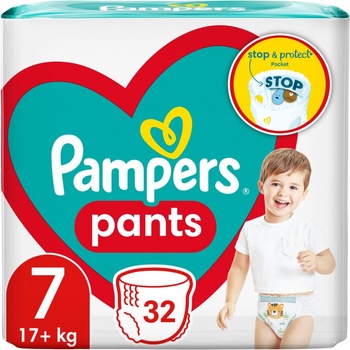 Pampers Pants Size 7 еднократни пелени гащички 17+ kg 32 бр