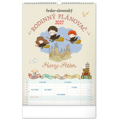 NOTIQUE Nástenný Rodinný plánovací Harry Potter XL CZ/SK 33 x 46 cm 2027