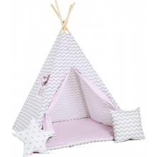 Elis Design Teepee stan set cik cak sivo-ružový standard