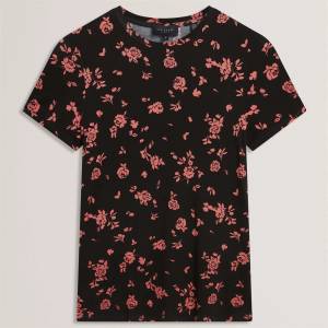 Ted Baker Тениска с щампа Ted Baker Ted Baker All Over Print Tee - Black