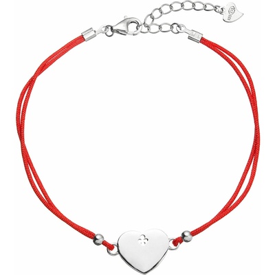 PAVONA Kabbalah náramok so strieborným srdcom 13049.3 red
