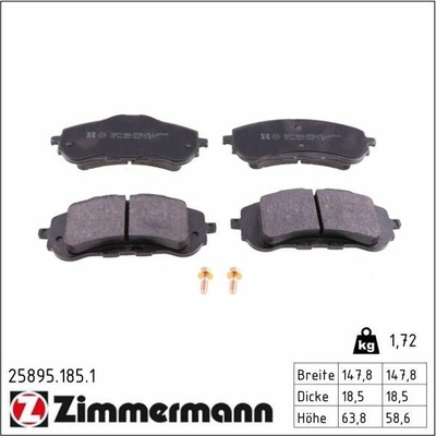 Sada brzdových platničiek kotúčovej brzdy ZIMMERMANN 25895.185.1