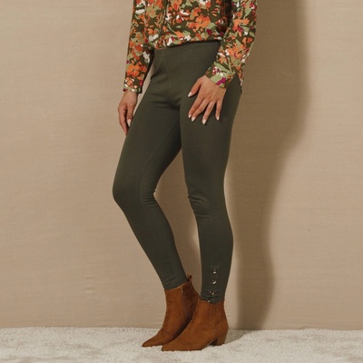 Legíny s ozdobnými gombíkmi khaki