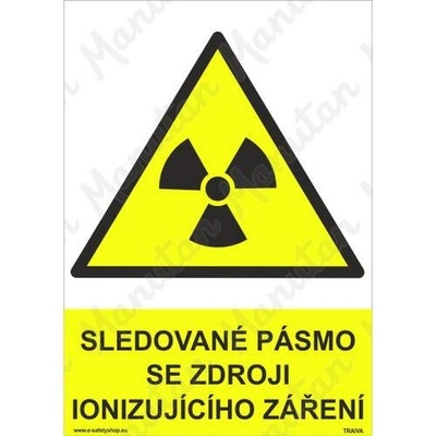 Manutan Sledované pásmo se zdroji ionizujícího záření, samolepka 210 x 297 x 0,1 mm A4