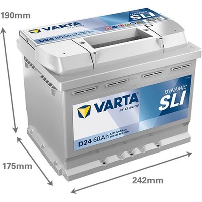 VARTA D24 Blue Dynamic 12V 60Ah 540A right+ (560 408 054)