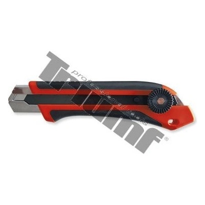 TRIUMF Nôž odlamovací, pogumované telo, s kolieskovou aretáciou, čierna čepeľ (pk980) 0,7 x 25 mm
