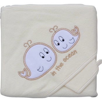 Scarlett Froté uterák velryby s kapucnou béžová