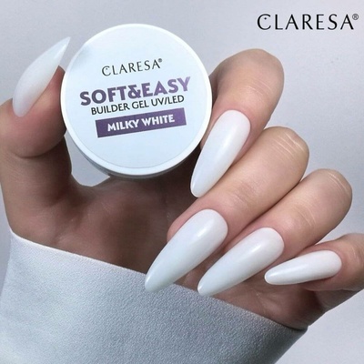 Claresa Soft Easy Uv Led gél na nechty Builder gel milky white 12 g