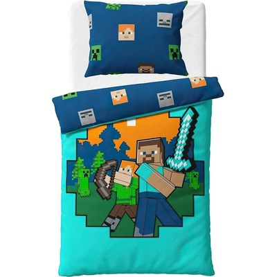 TipTrade bavlna obliečky Minecraft Alex a Steve 140x200 70x90