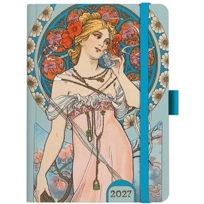 Alfons Mucha A5 Denní 2027 Modrý