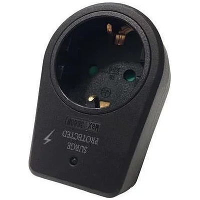 EUROLAMP АДАПТОР schuko, ДЕТСКА ЗАЩИТА, ЗАЩИТА ОТ ПРЕНАТОВАРВАНЕ, ЧЕРЕН