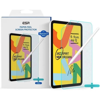 ESR Paper Feel Screen Protector - качествено защитно покритие (подходящо за рисуване) за дисплея на iPad mini 6 (2021)
