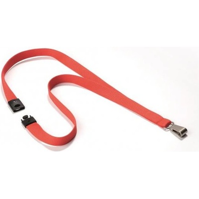 Snúrka na krk DURABLE Závesný remienok SOFT COLOUR 15 mm koralovo červený 10 ks