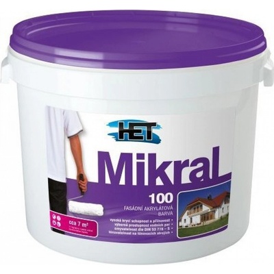 HET MIKRAL 100 Fasádna hladká akrylátová farba - biela - 1 kg