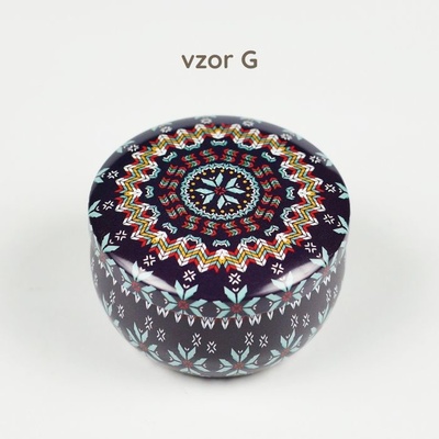 Plechová dóza, ornament II., na sviečku, 75 ml G