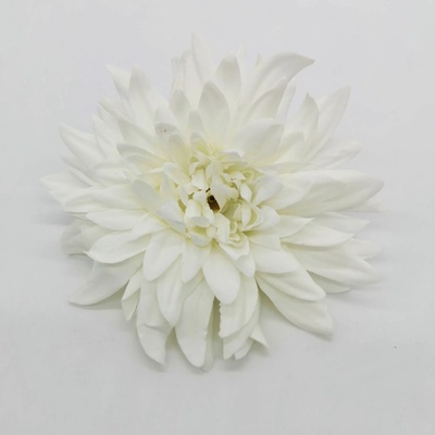 Umělá hlava jiřiny (dahlia) bílo-krémová – ø 10 cm (balení 12 ks)