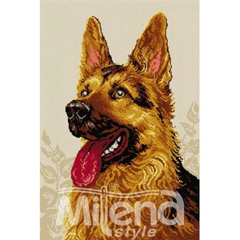 Milena Style Немска овчарка - гоблен със схема конци dmc 1: 1