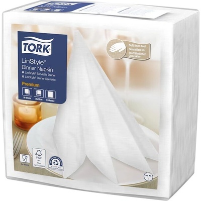 TORK ubrousky textílního charakteru LinStyle Premium bílé 50ks 39x39cm