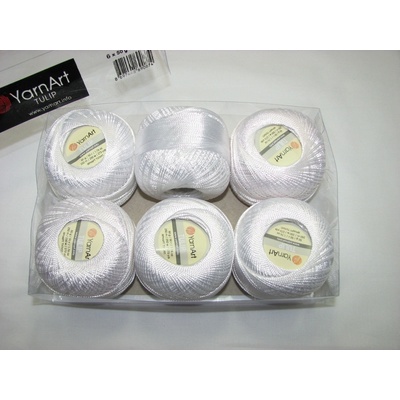 Kordonet lesklý TULIP 50g - 401 biela