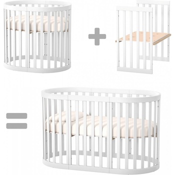 Veres Трансформиращо се легло от бук Рим БЯЛО + Матраци