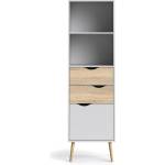 Tvilum Бяла етажерка за книги в дъбов декор 50x171 cm Oslo - Tvilum (75382P49ak)