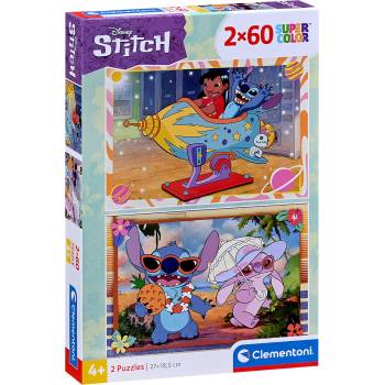 Clementoni Детски пъзел Clementoni от 2 х 60 части - Стич (24822)