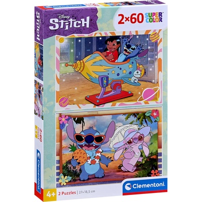 Clementoni Детски пъзел Clementoni от 2 х 60 части - Стич (24822)