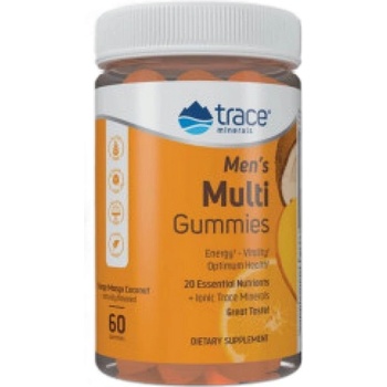 Trace Minerals Men's Multi Gummies [60 желирани бонбони] Портокал с манго и кокос