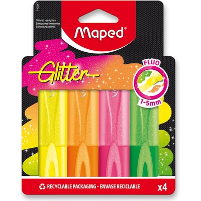 Maped Glitter Fluo 4 ks blistr 740247