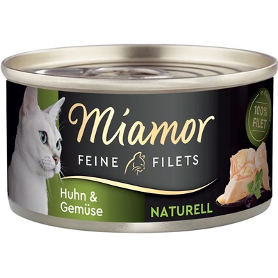 Miamor 24x80г Feine Filets Naturelle Miamor, консервирана храна за котки - пиле със зеленчуци