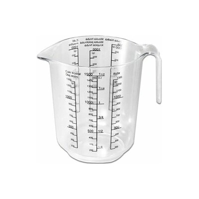 Plastová odměrka čirá 1,5 l s potiskem 100032115
