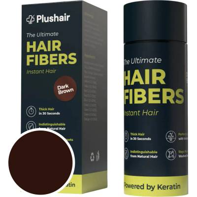 Plushair HAIR FIBERS vlasové vlákna tmavo hnedé