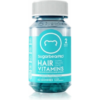 SugarbearPRO Hair Vitamins gumoví medvídci pro zpevnění pokožky a krásné vlasy příchuť Berry 186 g