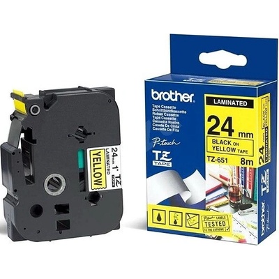 Páska Brother 24mm TZE651, čierna na žltú