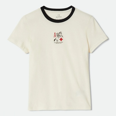 BRIXTON tričko Aces Fitted Crew Tee Off White/Black OFFBK