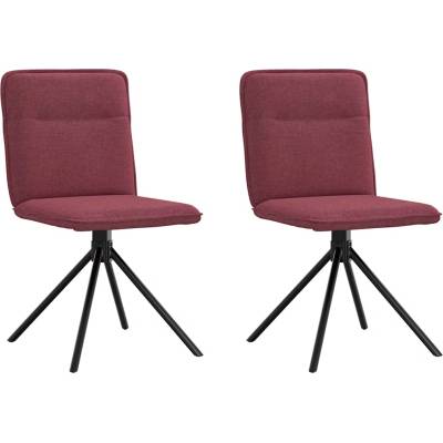 vidaXL Трапезни столове, 2 бр, виненочервени, текстил (4101235)