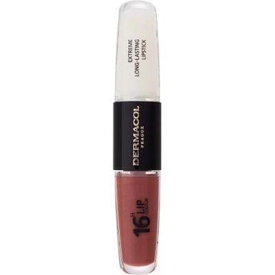Dermacol 16H Lip Colour Extreme Long-Lasting Lipstick дълготрайно червило и блясък за устни 2в1 8 ml нюанс 23