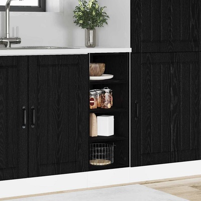 vidaXL Кухненски базов шкаф с рафт Черен дъб 30 x 44, 5 x 81, 5 см (876650)
