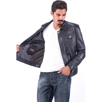 Jacket Club Мъжко яке от естествена кожа e-927 - Тъмносиньо #319080 (319080_Тъмно синьо)