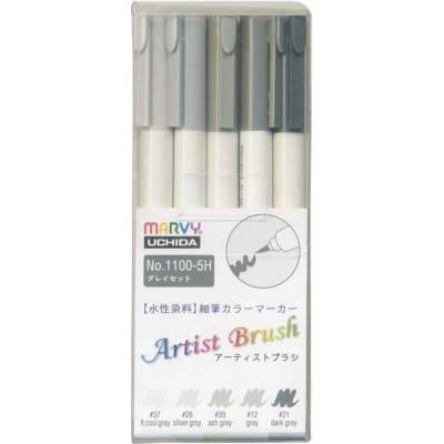 Marvy Artist Brush 1100 sada 5 ks grey