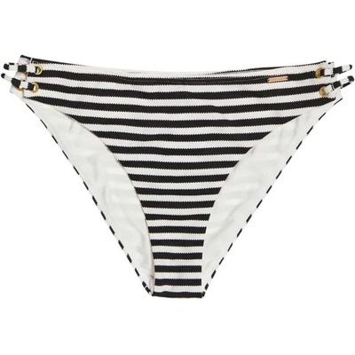 Superdry Alice Textured Cupped bikini bottom - White / Black (Mono Stripe)