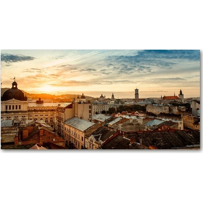 Fotoobraz na skle Východ slnka Ľvov 100x50 cm