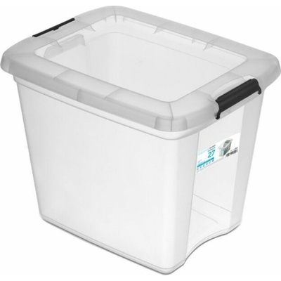 ORPLAST Nádoba RobuStore s sponami transparent 27 l