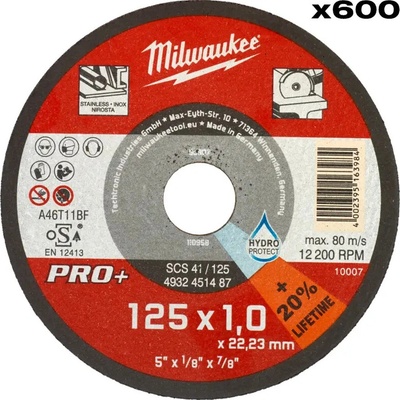 Tenké rezné kotúče na nerez PRO+ SCS 41 (125 x 1 x 22 mm) - 600 dielov