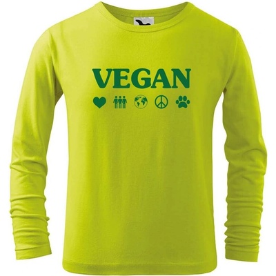 Dobrý triko Dětské bavlněné triko Vegan symboly Limetková