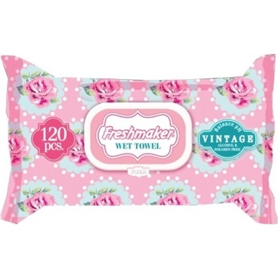 Freshmaker vlhčené ubrousky Vintage 120 ks Růžové