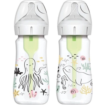 Dr. Brown's Комплект шишета Dr. Brown's - Options+, Anti-Colic, 270 ml, Океан, 2 броя (72239327401)